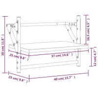 vidaXL Wandregale mit Stangen 2 Stk. R&auml;uchereiche 40x25x30 cm