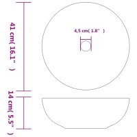 vidaXL Aufsatzwaschbecken Mehrfarbig Rund &Oslash;41x14 cm Keramik