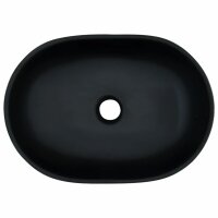 vidaXL Aufsatzwaschbecken Schwarz und Grau Oval 47x33x13 cm Keramik