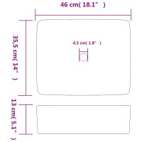 vidaXL Aufsatzwaschbecken Wei&szlig; Rechteckig 46x35,5x13cm Keramik