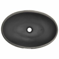 vidaXL Aufsatzwaschbecken Schwarz und Grau Oval 59x40x15 cm Keramik