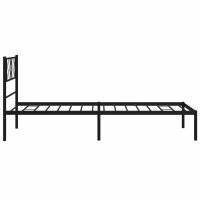 vidaXL Bettgestell mit Kopfteil Metall Schwarz 90x190 cm