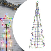vidaXL LED-Weihnachtsbaum mit Erdspie&szlig;en 570 LEDs Mehrfarbig 300 cm