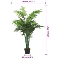 vidaXL Palme K&uuml;nstlich 28 Bl&auml;tter 120 cm Gr&uuml;n