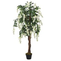vidaXL Glyzinienbaum Künstlich 840 Blätter 120 cm Grün und Weiß