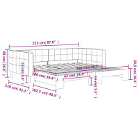 vidaXL Tagesbett Ausziehbar Dunkelgr&uuml;n 100x200 cm Samt