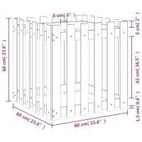 vidaXL Pflanzk&uuml;bel Lattenzaun-Design Schwarz 60x60x60 cm Kiefernholz