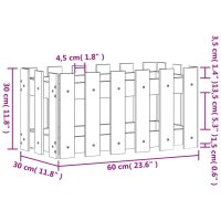 vidaXL Pflanzk&uuml;bel Lattenzaun-Design 60x30x30 cm Massivholz Kiefer