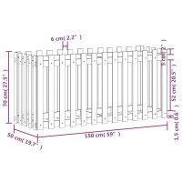 vidaXL Hochbeet Lattenzaun-Design 150x50x70 cm Kiefernholz Impr&auml;gniert