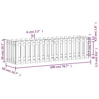 vidaXL Hochbeet Lattenzaun-Design Wei&szlig; 200x50x50 cm Massivholz Kiefer