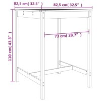 vidaXL 3-tlg. Gartenbar-Set Grau Massivholz Kiefer