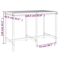 vidaXL 7-tlg. Gartenbar-Set Massivholz Douglasie