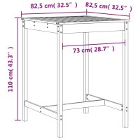 vidaXL 3-tlg. Gartenbar-Set Massivholz Kiefer