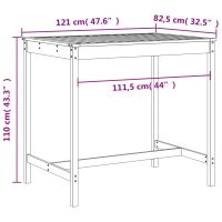 vidaXL 5-tlg. Gartenbar-Set Massivholz Kiefer