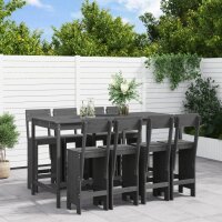 vidaXL 9-tlg. Gartenbar-Set Grau Massivholz Kiefer