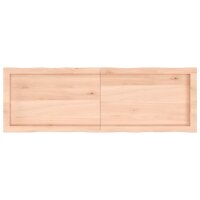 vidaXL Tischplatte 120x40x6 cm Massivholz Eiche Unbehandelt Baumkante