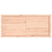 vidaXL Tischplatte 120x50x6 cm Massivholz Eiche Unbehandelt Baumkante