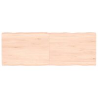 vidaXL Tischplatte 140x50x4 cm Massivholz Eiche Unbehandelt Baumkante