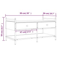 vidaXL Couchtisch Braun Eichen-Optik 99x50x50 cm Holzwerkstoff