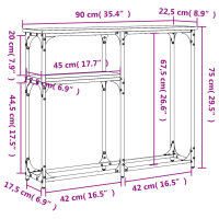 vidaXL Konsolentisch R&auml;uchereiche 90x22,5x75 cm Holzwerkstoff