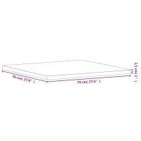 vidaXL Tischplatte 70x70x2,5 cm Quadratisch Massivholz Buche