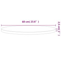 vidaXL Tischplatte &Oslash;60x2,5 cm Rund Massivholz Buche