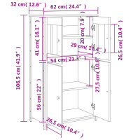 vidaXL Highboard R&auml;uchereiche 62x32x106,5 cm Holzwerkstoff