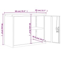 vidaXL Aktenschrank Wei&szlig; 90x40x70 cm Stahl