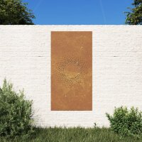 vidaXL Garten-Wanddeko 105x55 cm Cortenstahl Sonne-Design