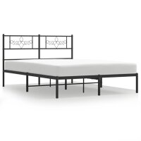 vidaXL Bettgestell mit Kopfteil Metall Schwarz 140x190 cm