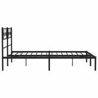 vidaXL Bettgestell mit Kopfteil Metall Schwarz 140x190 cm