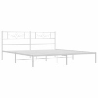 vidaXL Bettgestell mit Kopfteil Metall Wei&szlig; 180x200 cm