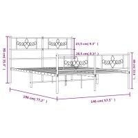 vidaXL Bettgestell mit Kopf- und Fu&szlig;teil Metall Wei&szlig; 140x190 cm