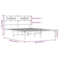 vidaXL Bettgestell mit Kopfteil Metall Schwarz 120x200 cm