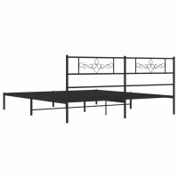 vidaXL Bettgestell mit Kopfteil Metall Schwarz 193x203 cm