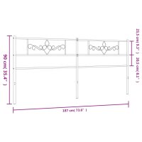 vidaXL Kopfteil Metall Schwarz 180 cm