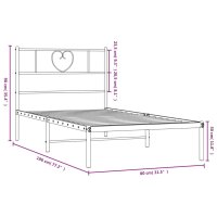 vidaXL Bettgestell mit Kopfteil Metall Wei&szlig; 75x190 cm