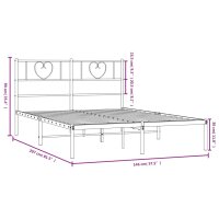 vidaXL Bettgestell mit Kopfteil Metall Schwarz 140x200 cm