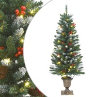 vidaXL K&uuml;nstliche Weihnachtsb&auml;ume 2 Stk. 100 LEDs Gr&uuml;n und Wei&szlig; 120 cm