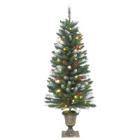 vidaXL K&uuml;nstliche Weihnachtsb&auml;ume 2 Stk. 100 LEDs Gr&uuml;n und Wei&szlig; 120 cm