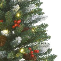 vidaXL K&uuml;nstliche Weihnachtsb&auml;ume 2 Stk. 100 LEDs Gr&uuml;n und Wei&szlig; 120 cm