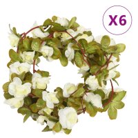 vidaXL Künstliche Blumengirlanden 6 Stk. Weiß...