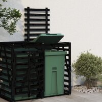 vidaXL Erweiterung für Mülltonnenbox Schwarz Massivholz Kiefer