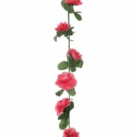 vidaXL K&uuml;nstliche Blumengirlanden 6 Stk. Rosenrot 250 cm