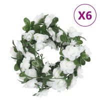 vidaXL K&uuml;nstliche Blumengirlanden 6 Stk. Wei&szlig; 240 cm