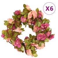vidaXL Künstliche Blumengirlanden 6 Stk. Rosenrot...