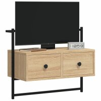 vidaXL TV-Wandschrank Sonoma-Eiche 60,5x30x51 cm Holzwerkstoff