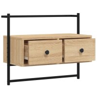 vidaXL TV-Wandschrank Sonoma-Eiche 60,5x30x51 cm Holzwerkstoff