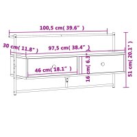 vidaXL TV-Wandschrank Grau Sonoma 100,5x30x51 cm Holzwerkstoff