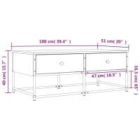 vidaXL Couchtisch R&auml;uchereiche 100x51x40 cm Holzwerkstoff